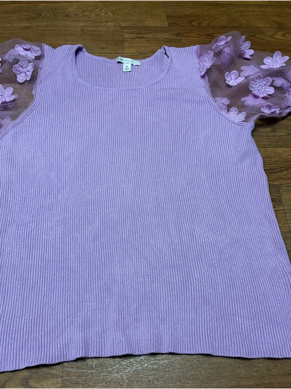 Cato Lilac Ribbed Knit Top Size XL